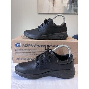 Skechers Work Womens 7 Black Leather Slip Resistant Restaurant Shoes Sneakers